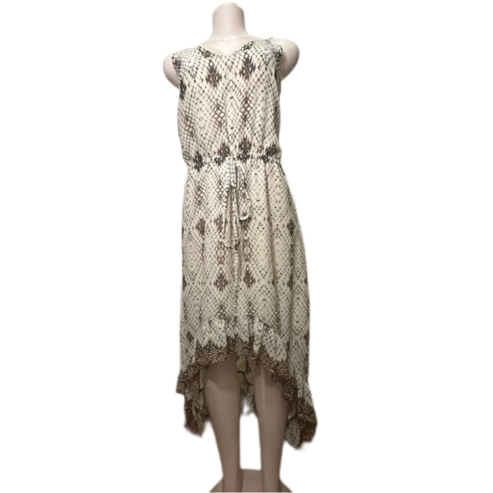 NWT LAVENDER BROWN Elegant Sleeveless Patterned Dress